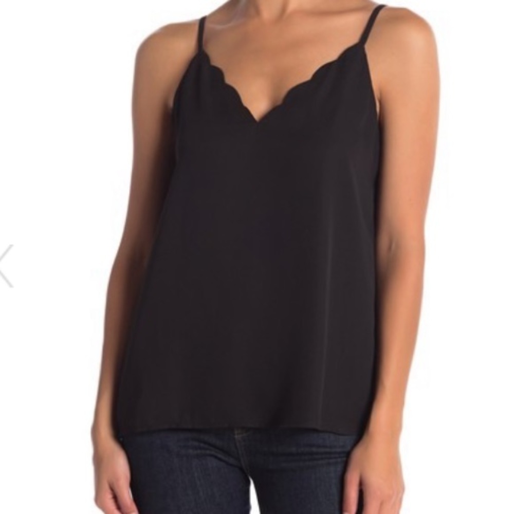 J Crew Black Scalloped Cami